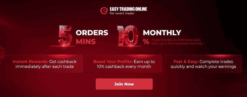Easy Trading Online Introduces Immediate Cashback Rewards with New Trading Incentive Program